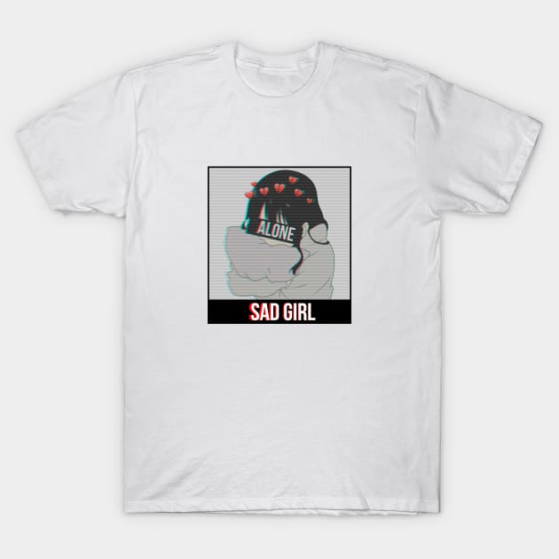 Sad Girl T-Shirt by Fukuro1703